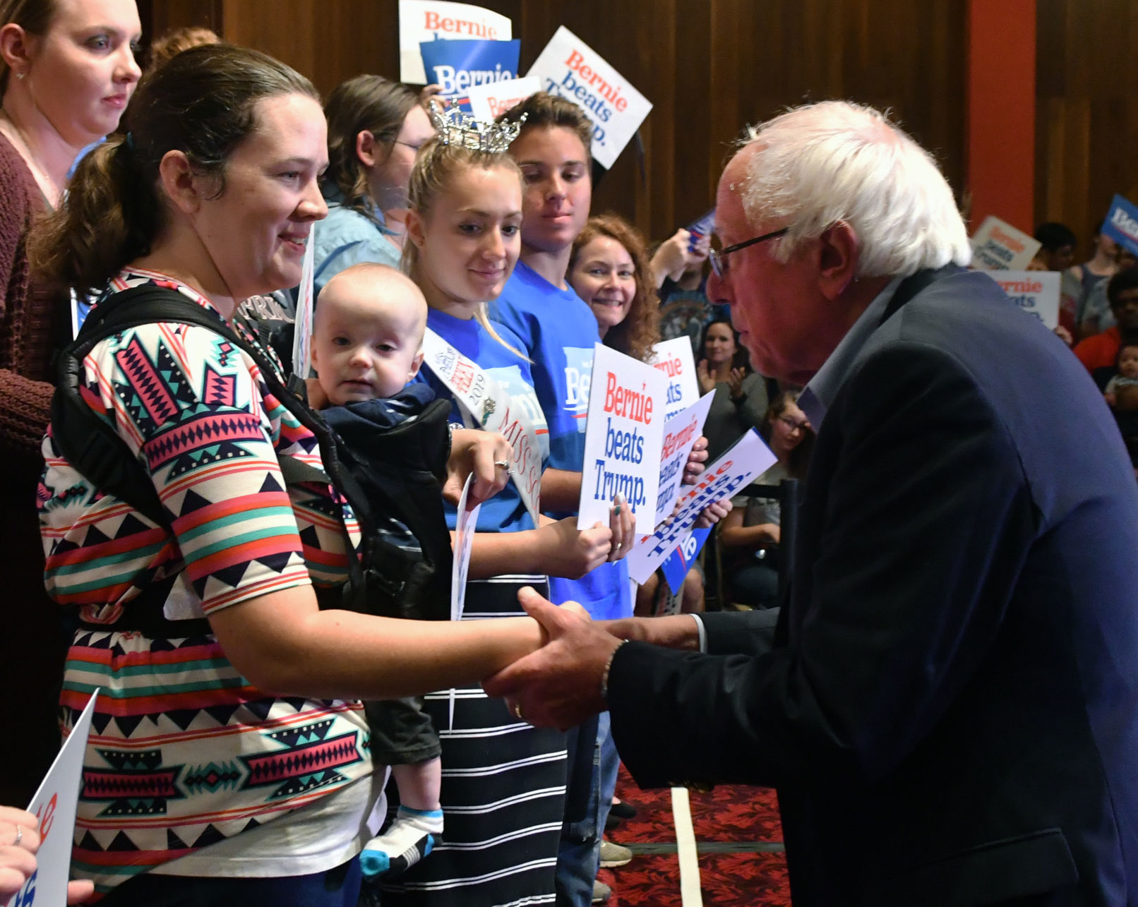 Presidential candidate Sen. Bernie Sanders in Clinton, Iowa.